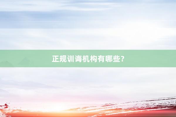 正规训诲机构有哪些？